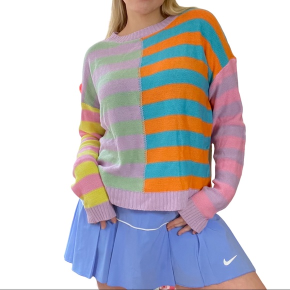 COLORFUL STRIPED SWEATER - Picture 1 of 4
